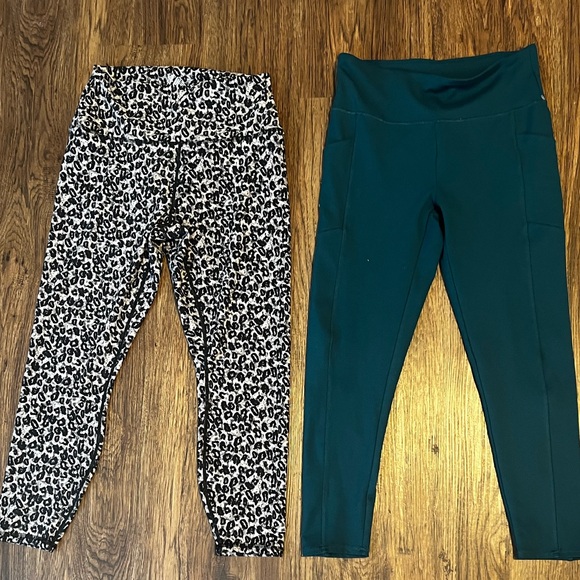 RBX Pants - Workout leggings Leopard Print and Teal Leggings Set